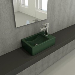 Bocchi Milano Dar Sağ Lavabo 37 Cm Mat Yeşil 1419-027-0126 - 2