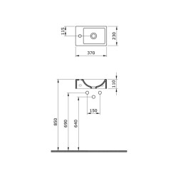 Bocchi Milano Dar Sol Lavabo 37 Cm Mat Siyah 1418-004-0126 - 3