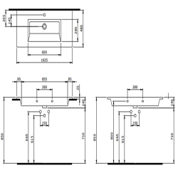 Bocchi Milano Etajerli Lavabo 100 cm Mat Beton - 2