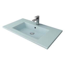 Bocchi Milano Etajerli Lavabo 100 cm Mat Buz Mavi 1105-029-0126 - 1