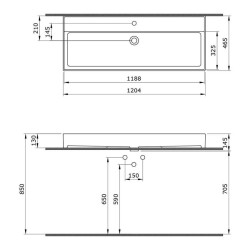 Bocchi Milano Etajerli Lavabo 120 cm Mat Antrasit 1394-020-0126 - 3