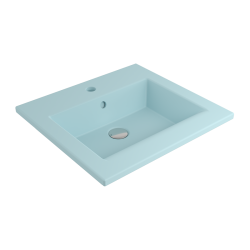 Bocchi Milano Etajerli Lavabo 50 cm Mat Buz Mavisi - 1