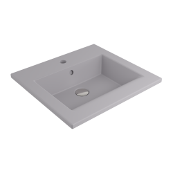 Bocchi Milano Etajerli Lavabo 50 cm Mat Gri - 1