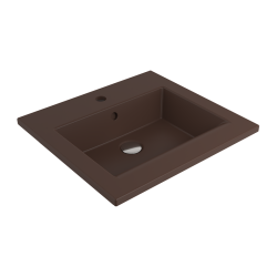 Bocchi Milano Etajerli Lavabo 50 cm Mat Kahve - 1