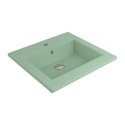 Bocchi Milano Etajerli Lavabo 50 cm Mat Mint Yeşil - 1