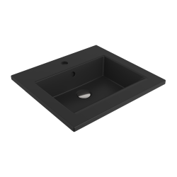 Bocchi Milano Etajerli Lavabo 50 cm Mat Siyah - 1