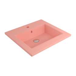 Bocchi Milano Etajerli Lavabo 50 cm Mat Somon - 1