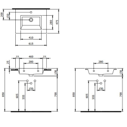 Bocchi Milano Etajerli Lavabo 60 cm Mat Petrol Mavisi - 2