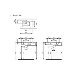 Bocchi Milano Etajerli Lavabo 60 cm Parlak Beyaz 1161-001-0126 - 1