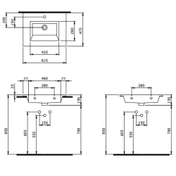 Bocchi Milano Etajerli Lavabo 60 cm P.Burgonya Bordosu - 2