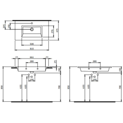 Bocchi Milano Etajerli Lavabo 80 cm Mat Beton - 2