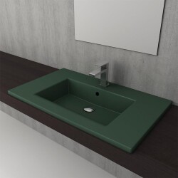 Bocchi Milano Etajerli Lavabo 80 cm Mat Yeşil 1113-027-0126 - 2