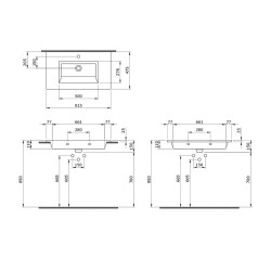 Bocchi Milano Etajerli Lavabo 80 cm Parlak Beyaz 1113-001-0126 - 1