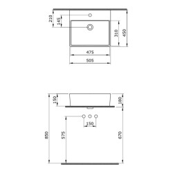 Bocchi Milano Lavabo 50 cm Mat Kahverengi 1216-025-0126 - 3