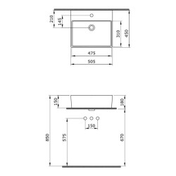 Bocchi Milano Lavabo 50 cm Mat Mint Yeşil 1216-033-0126 - 3