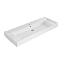 Bocchi Milano Sağdan Etajerli Lavabo 120 cm Mat Beyaz - 1