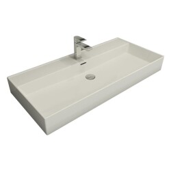 Bocchi Milano Tezgah Üstü Lavabo 100 cm Parlak Beyaz 1378-001-0126 - 1