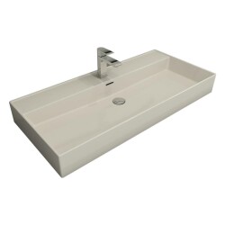 Bocchi Milano Tezgah Üstü Lavabo 100 cm Parlak Bisküvi 1378-014-0126 - 1