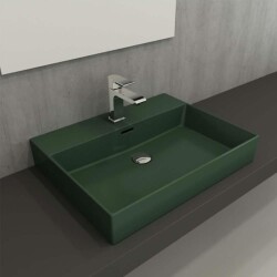 Bocchi Milano Tezgah Üstü Lavabo 80 cm Mat Yeşil 1377-027-0126 - 1