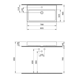 Bocchi Milano Tezgah Üstü Lavabo 80 cm Parlak Kırmızı 1377-019-0126 - 3