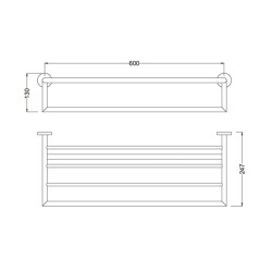 Bocchi Piave Havlu Rafı 600mm Krom 3057 0011 - 1