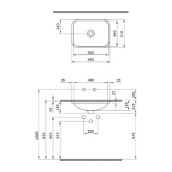 Bocchi Scala Tezgah Altı Lavabo 55 Cm Parlak Beyaz 1006-001-0125 - 2