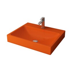 Bocchi Scala Tezgah Üstü Lavabo 60 cm Parlak Turuncu 1077-012-0126 - 1