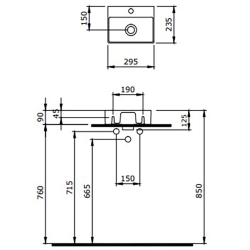 Bocchi Slim Lİne Dikdörtgen Lavabo 30x24 cm Parlak Mandalina Sarısı - 2