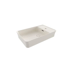 Bocchi Slim Line Dikdörtgen Lavabo 60x38 cm Parlak Bisküvi - 1