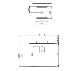 Bocchi Slim Line Kare Lavabo 38x38 cm P.Burgonya Bordosu - 2