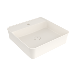 Bocchi Slim Line Kare Lavabo 45x45 cm Parlak Bisküvi - 1