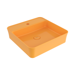 Bocchi Slim Line Kare Lavabo 45x45 cm Parlak Mandalina Sarısı - 1