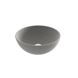 Bocchi Slim Line Vessel Yuvarlak Mini Lavabo 26 cm Mat Beton - 1