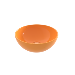 Bocchi Slim Line Vessel Yuvarlak Mini Lavabo 26 cm Parlak Mandalina Sarısı - 1