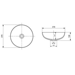 Bocchi Sottile Slim Line Çanak Lavabo 38 cm Mat Kahverengi 1494-025-0125 - 2