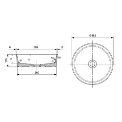 Bocchi Sottile Slim Line Çanak Lavabo 38 Cm Mat Siyah 1478-004-0125 - 2