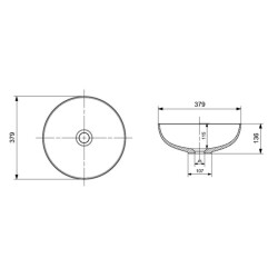 Bocchi Sottile Slim Line Çanak Lavabo 38 cm Parlak Siyah 1494-005-0125 - 2