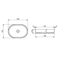 Bocchi Sottile Slim Line Çanak Lavabo 55 Cm Parlak Siyah 1521-005-0125 - 2