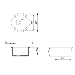 Bocchi Sotto 47 cm Mutfak Eviyesi Mat Gri - 2