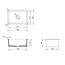 Bocchi Sotto 68 cm Mutfak Eviyesi Mat Kahve - 2