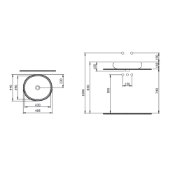 Bocchi Strata Tezgah Üstü Lavabo 49 cm Mat Petrol Mavisi - 2