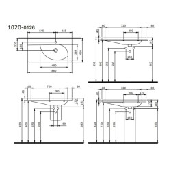 Bocchi Taormina Arch Etajerli Lavabo 86 cm Mat Beyaz 1020-002-0126 - 3