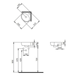 Bocchi Taormina Arch Köşe Lavabo 30 cm Mat Yasemin 1392-007-0126 - 2