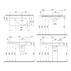 Bocchi Taormina Arch Lavabo Üç Armatür Delikli 86 cm Parlak Beyaz 1020-001-0127 - 2