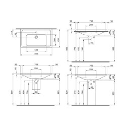 Bocchi Taormina Pro Etajerli Lavabo Parlak Beyaz 85 Cm 1008-001-0126 - 3