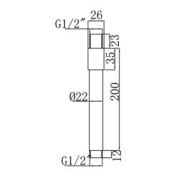 Bocchi Tavandan Tepe Duşu Kolu 20 cm Krom 5750 0004 - 2