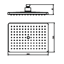 Bocchi Tepe Duşu 260x188 mm, Altın - 2