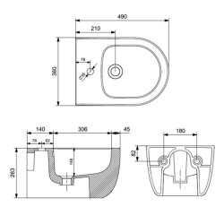 Bocchi V-Tondo Mat Gri Asma Bide 1487-006-0120 - 2