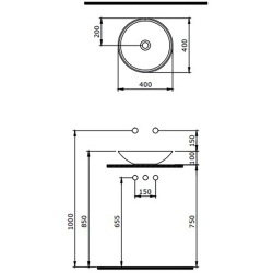 Bocchi Venezia 40 cm Çanak Lavabo Mat Altın - 2