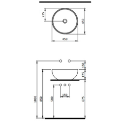 Bocchi Venezia 45 cm Çanak Lavabo Parlak Altın - 2